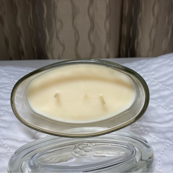 Colonial Candle Brand New 8 Oz Oval Glass Jar/Lid Ivory Classic Double (2) Wick - Picture 8 of 8